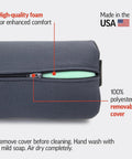 The Original McKenzie Lumbar Roll Standard Density Low Back Support Pillow with 100% polyester removable cover.