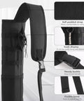 Lightweight Back Archery Quiver With Foldable Compact Hip Bag Dual Use Design showing padded strap and hook detail