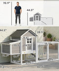82 Inch Wooden Chicken Coop For 2 To 3 Hens Backyard Hen House With Nesting Box Pull On Tray Ramp And Roosting Bars Large Run Space