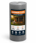 No Nonsense Heavy Duty Half Inch Hardware Cloth 24 X 50 Feet Roll in gray, showing the welded wire mesh for chicken coops.
