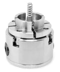 2.75 Inch 4 Jaw Self Centering Keyed Lathe Chuck Set For Wood Lathe With 1 Inch 8 TPI Thread showing internal grips and jaws