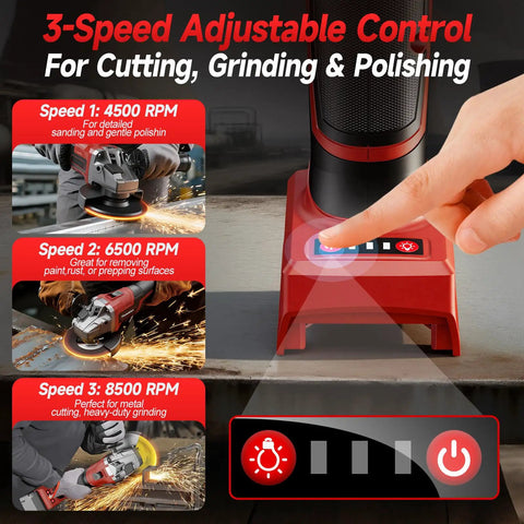 Cordless Angle Grinder For 18V Batteries, Four And A Half To Five Inch, Brushless Motor Up To 9000 RPM, Tool Only No Battery in use