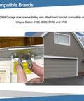 Person installing Garage Door Trolley Arm Bracket Kit For 9100 9600 And 5120 5140 Doors With Beefed Up Rivets on door