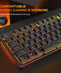 Slick Wireless Gaming Keyboard With Volume Knob And Tri Mode Bluetooth 2 4G Plus Usb C Plug In Setup Features showcasing mechanical keys and RGB lighting.