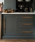 Antique Brass Heavy Duty Cabinet Pulls Ten Pack With 3 Inch Hole Center on dark kitchen drawers and cabinet