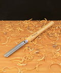 Heavy Duty High Speed Steel Spindle Roughing Gouge Set Delivers slick cuts on wood shavings with solid beech handle for grip.