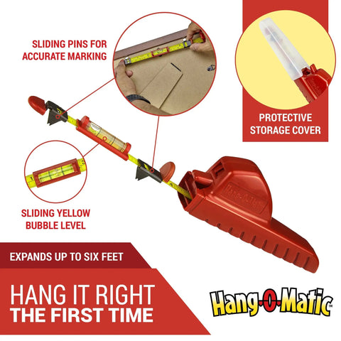 All In One Picture Hanging Tool For Quick Easy Leveling And Marking On The Wall To Hang Pictures Mirrors TVs And Shelves With Precision And No Fuss Setup