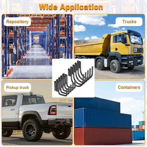 Wide application of Heavy Duty Pro Grade Steel E Track J Hook With Spring Fitting for trailers, trucks, and containers.
