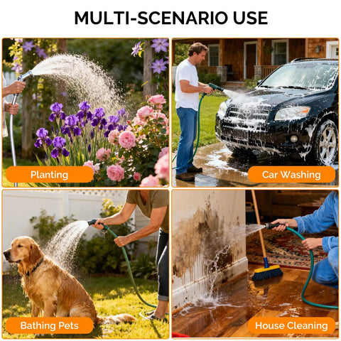 Garden Hose Reel Wall Mounted With 175 Ft Capacity For Three Quarter Inch Hose Heavy Duty Space Saving Rolling Design Metal Outdoor Use No Leak No Rust Powder Coated Build Perfect For Planting Pets Cleaning Car Wash scenarios