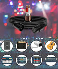 ProFX12v3+ 12-Channel Mixer With Effects And Bluetooth Bundle featuring XLR cables for audio connections