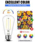 Vintage Edison LED Bulbs Six Pack With Old School Glow Five And A Half Watt Real 60W Equivalent 500 Lumens CRI 95 Plus