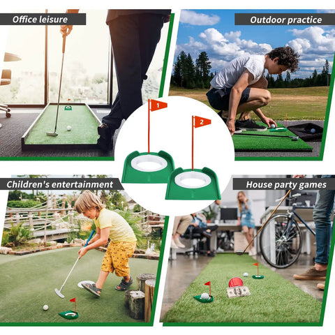 9 Pack Golf Putting Cups With Flags Indoor Outdoor Practice Set For Home Office Backyard Garage Training Aids Easy to Install