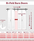 Diagram of Four Panel Bi Fold Barn Door 60 Inch Wide By 84 Inch Tall With Sliding Hardware Kit; dimensions and features labeled.