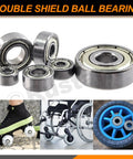Ball bearing set, 60 carbon-steel, double-shielded bearings in 6 sizes for furniture wheels, skateboards and scooters.