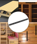 Heavy Duty Black Mending Plates 10 Inch Straight Steel Braces For Rock Solid Wood Repair Fence Reinforcement And Deck Shelves in various wooden uses.
