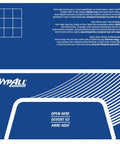 Packaging of CriticalClean High Capacity Heavy Duty Foodservice Cloths Quarterfold Towels, blue with white text and lines.