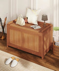 Wood Deck Storage Box 52 Gallon For Patio Cushions And Pillows Garden Tools Pool Accessories And Outdoor Gear Sturdy Outdoor Chest With Big Top Load Weatherproof Natural Wood Finish Indoor Outdoor Storage Solution