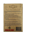 Back of Maxxis box with instructions for Beefy Welter Weight 29 Inch MTB Inner Tube With 48 Mm Presta Valve And Removable Core