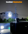 Remote Spotlight For Trucks With 360 Degree Rotation 50W LED Marine Search Light installed on truck illuminating building