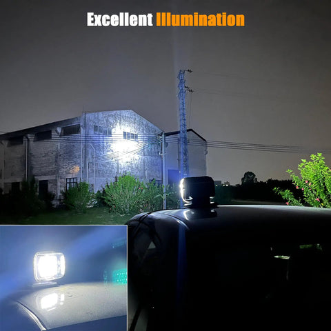 Remote Spotlight For Trucks With 360 Degree Rotation 50W LED Marine Search Light installed on truck illuminating building