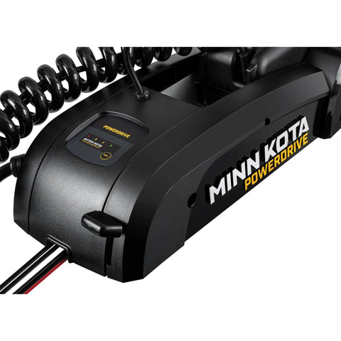PowerDrive Bow Mount Electric Trolling Motor With GPS Spot Lock, Dual Spectrum Chirp Sonar visible from side angle