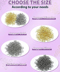 Stainless Steel Small Screw Eye Pins 320 Pcs Jewelry Making Kit In Gold And Silver shown in different sizes and colors
