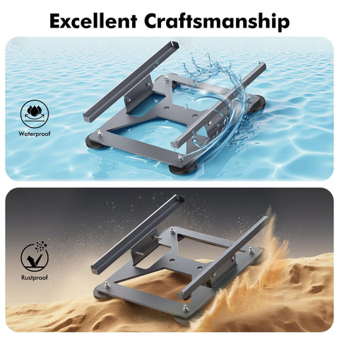 Heavy Duty Magnetic Starlink Mini Mount With 220 Lb Bases shown in waterproof and rustproof environments, carbon steel.