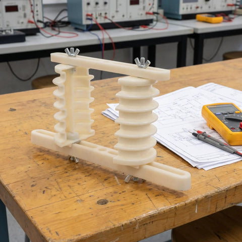 Plastic Coil Wire Winding Mold for Mini Motors and Micro Motors Six Layer Electrical Winding Frame for Precise Coil Placement Pro Grade Rewinding Tools for Micro Motor Repair Wide Applications 10.2 by 5.7 by 2.4 Inches 0.4 kW, six-layer plastic mold on lab bench