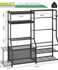 Garage Sports Gear Organizer With Golf Bag Storage Rack dimensions showing heavy duty ball organizer structure and size
