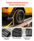 E Track Tie Down Rail Kit 36 Piece Set With Four Rails Sizes 1 2 4 5 Feet 2 Ratchet Straps securing vehicle