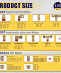 Front view of brass DOT push-to-connect and compression air fittings kit, 150 pcs, for truck/industrial air systems