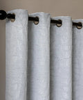 Blackout Curtains For Bedroom And Living Room With Thermal Insulation And Room Darkening, Jacquard 180 GSM Window Curtain Panels, Light Gray, 42 By 63 Inches, Enhances Privacy And Energy Savings