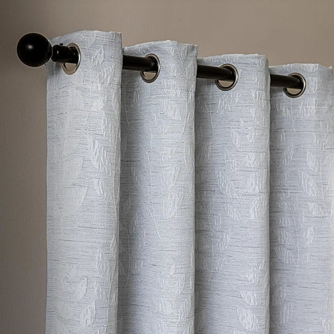 Blackout Curtains For Bedroom And Living Room With Thermal Insulation And Room Darkening, Jacquard 180 GSM Window Curtain Panels, Light Gray, 42 By 63 Inches, Enhances Privacy And Energy Savings