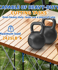 Six-Leg Portable Folding Workstand, Heavy Duty Foldable Workbench Built to Haul Up to 2425 Lbs, no assembly required, with kettlebells