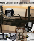 Under Desk Cable Management Tray With Clamp For Quick No Drill Setup A Slick Wire Basket And Cord Organizer With Charger Holder