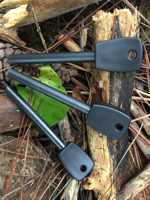 Three Pack Tactical Ferro Rod Fire Starter Kit With Easy Grip Handles Built For All Weather Use Waterproof Flint Fire Steel
