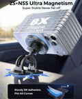 2-In-1 MagSafe Wireless Car Charger Mount With 15W Fast Charge Magnetic Phone Holder showing iPhone mount on dashboard