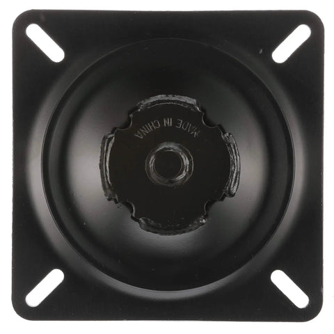 Premium Marine Boat Seat Mount Bracket Featuring Heavy Duty Lock N Pin Steel System With Built In Spring Shock Absorber Pin close-up view of steel base.