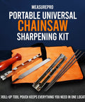 Chainsaw Sharpening Kit 7 Piece Set With Round Files 5/32 3/16 7/32 And Flat File 6 Inch, Durable Handle, Filing Guide