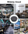 Super Sleek Two Inch Desk Grommet Cable Hole Covers To Tame Messy Office Wires in various workspace settings.