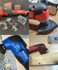 Oscillating Multi Tool Sanding Kit with 105 Pieces Including Triangle and Finger Sanding Pads and 100 Pieces Sandpaper for Wood Projects