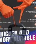 Heavy Duty Orange Nitrile Workhorse Gloves 6.3 Mil Thick Puncture Resistant Safety For handling tools with enhanced grip.