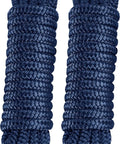 Two Pack Double Braided Three Eighth Inch Dock Lines Nylon Boat Ropes For Docking With Twenty Foot Length And Twelve Inch Spliced Eye