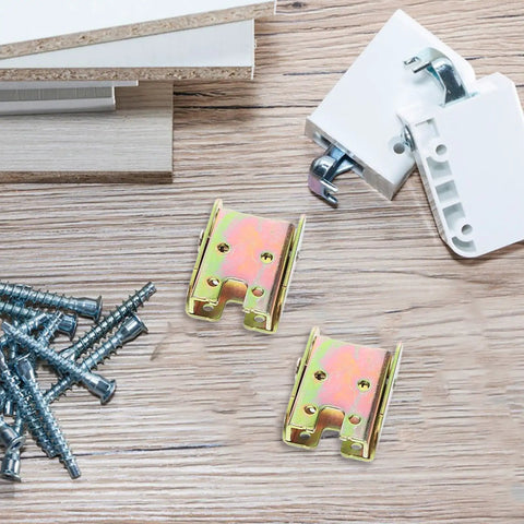 4 Sets 90 Degree Self Closing Folding Table Leg Hinges Built Tough Heavy Duty Metal Cabinet Door Hinges on wooden surface