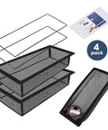 Floor Register Trap Cover Screen For Home Air Vents 4x10 Inch 4 Pack Black Durable Nylon Mesh Guard To Keep Junk Out And Airflow Clear