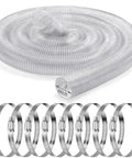 3 Inch 30 Ft PVC Dust Collection Hose With Stainless Steel Clamps Set Flexible Beefy Heavy Duty Clear Vacuum Hose Puncture Resistant