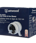 Box of Turbo 4000 Series II In Line Blower For 4 Inch Vent Hose Water Resistant 12 Volt Marine Vent Fan with product image