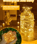 Twinkle Lights With Remote Control 8 Modes And Timer 66 Feet Of 200 LED USB Powered Copper String Lights Waterproof in a jar