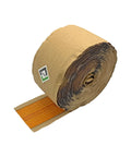 Roll of Red Stitch Carpet Joining Tape with crepe-back, 4 inch wide by 66 feet, 11 beads adhesive, heat bond seaming, for carpets.