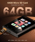 64GB Bluetooth MP3 Player With 2.8 Inch Touch Screen HiFi Music Player showing micro SD card slot for expandable memory